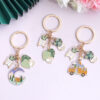 Wholesale Europe and the United States cross-border hot fleshy vegetation combination key chain tropical green plants cartoon key ring pendant gift