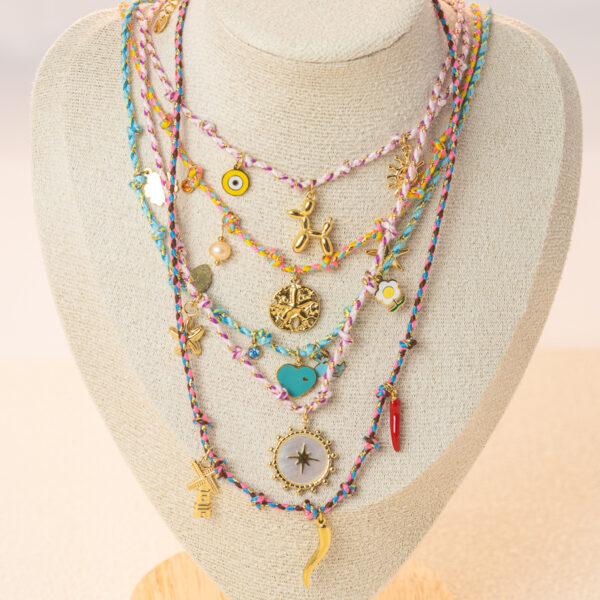 Wholesale Braided Necklace Luxury Multi-Pendant Niche stainless Steel Necklace