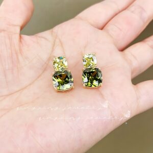 Olive green earrings