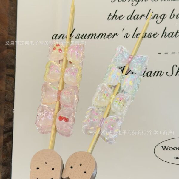 Wholesale 10pcs star flower cherry bow relief acrylic beads