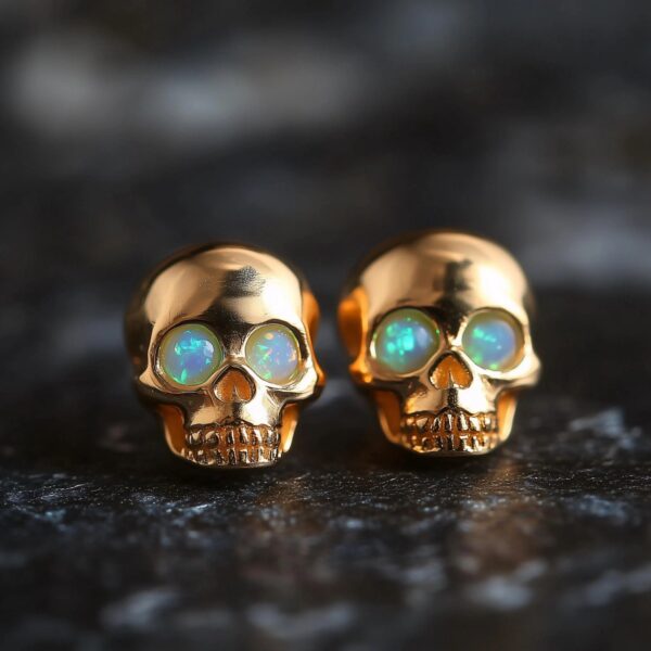 Wholesale Shining skull colored glasses Gothic style Halloween earrings