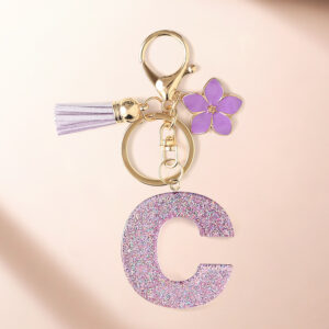 Purple c keychain