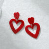 Wholesale Valentine's Day Acrylic Red Heart Earrings Peach Heart Cut Out Earrings for Women