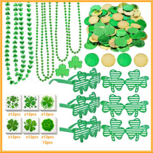Wholesale St. Patrick's Day Shamrock Necklace Glasses Bead Accessories Set