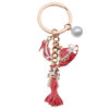 Wholesale Cross-border oil drop red alloy princess dress model hat high heels pearl keychain niche jewelry pendant