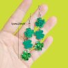Wholesale green four-leaf clover lucky grass dinosaur teeth hat boots beer earrings
