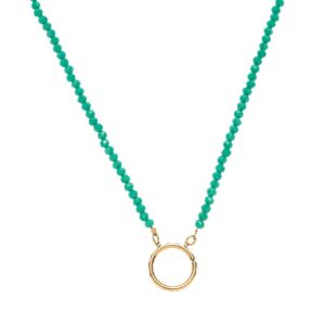 Green bead buckle chain