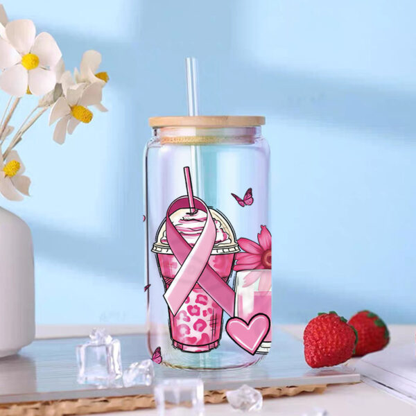 O1CN01GcND2S2HYi371lLKV_1575589163-0-cib Wholesale Pink Cartoon Cute Anti-Cancer Theme 16oz Cup UV DTF Wraps