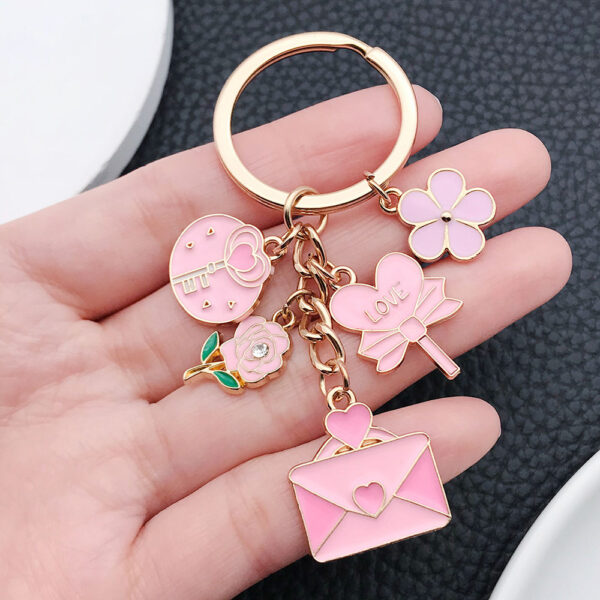 Wholesale Pink Cherry Blossom Love Candy Envelope Keychain
