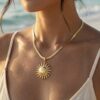 O1CN01Gcnok01LOs3SqyPA1_2218486551290-0-cib Wholesale Sun Pendant Blade Stainless Steel Necklace 18K Gold-Plated Light Luxury Titanium Steel Necklaces