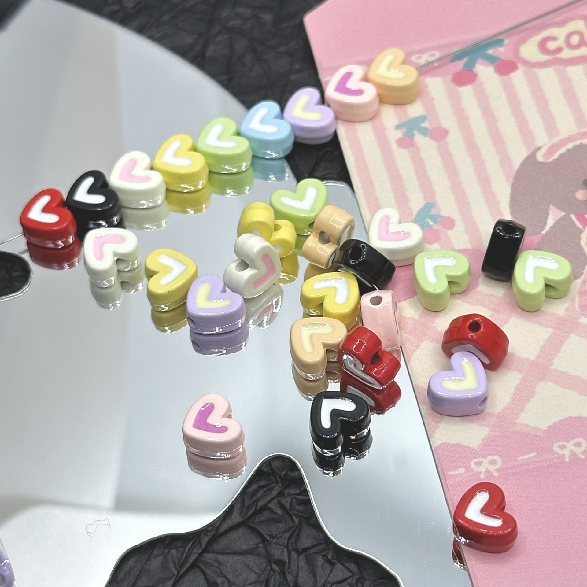 Wholesale Dopamine Oil op Heart Alloy Beads Versatile Heart Spacer Beads DIY