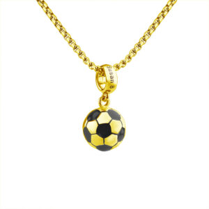 Golden Football + lettering necklace