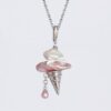Wholesale Pearl ice cream cone bow pearl cute necklace
