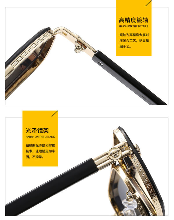 Wholesale fashionable men's and women's double beam polygon sunglasses