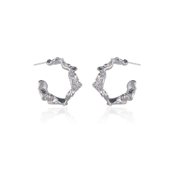 Wholesale Copper Metal Folded Hoop Earrings