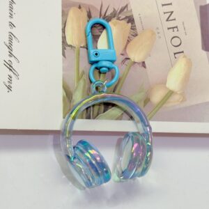 Blue plated earphones + door buckle