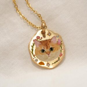 Pink cat necklace