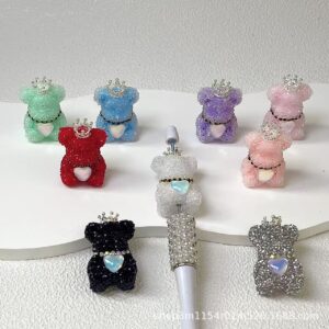 Wholesale Double-sided 3D Sugar Heart Crown Little Bear DIY Handmade Beads