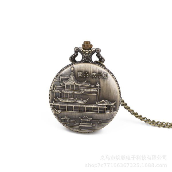 O1CN01GlnYJe1wkyo58sCy2_2213334146347-0-cib Wholesale Vintage Hanging Chain Flip Scenic Area Commemorative Pocket Watch