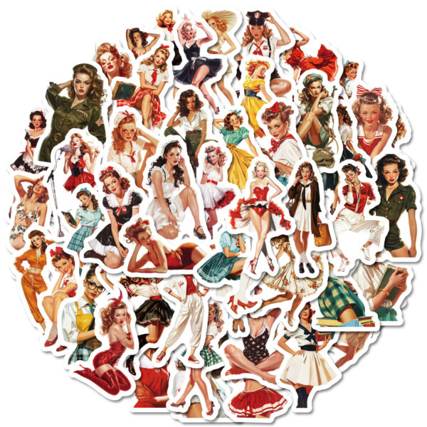 Wholesale Retro Girl Graiti Stickers