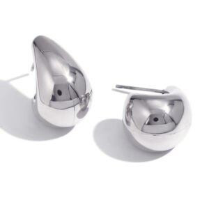 Hollow hook earrings-steel color