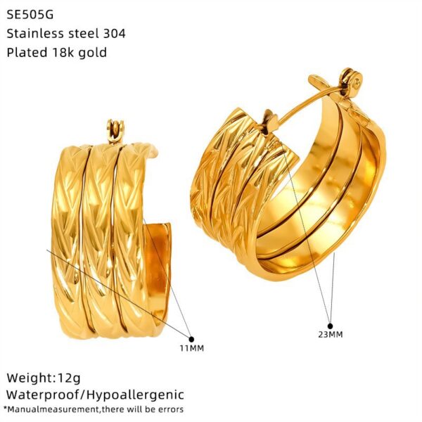 O1CN01GofC8I2NGI0qoC7Uw_2217889189935-0-cib Wholesale Stainless steel wrapped gold geometric earrings