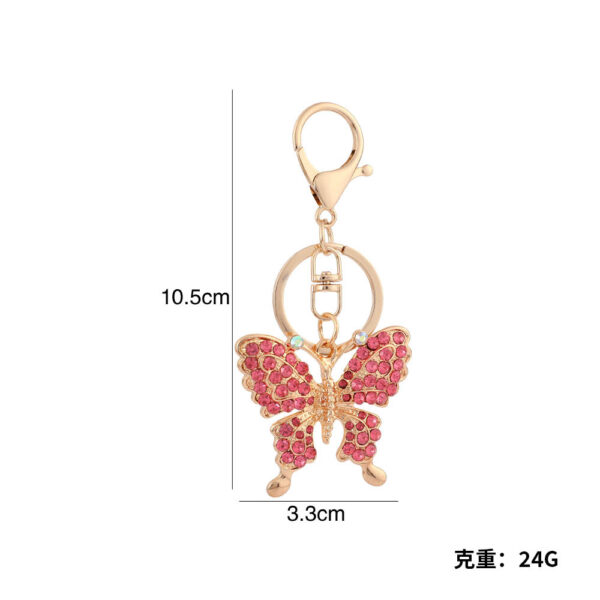 Wholesale Colorful Butterfly with Water Diamond Metal Keychain