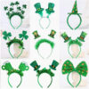 Wholesale St. Patrick's Day Green Clover Hat Headband