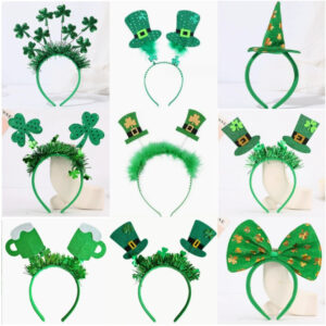 Wholesale St. Patrick's Day Green Clover Hat Headband
