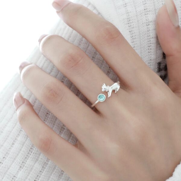 Wholesale Cat Moonstone Cute Open Ring