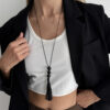 O1CN01GpYV1M23kFcMEqN2V_2588757293-0-cib Wholesale Black acrylic tassel long necklace