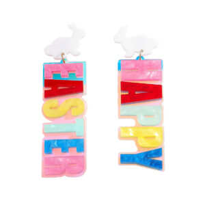 Letter plate earrings