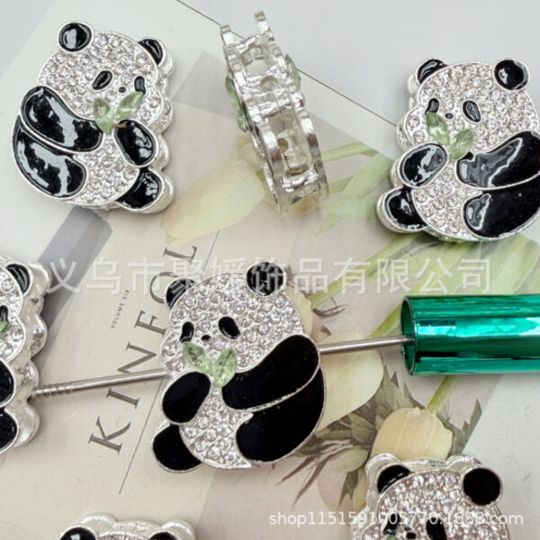 O1CN01Gqw9Rb1QqPvlwkW6W_2215566152027-0-cib Wholesale Double sided alloy diamond inlaid panda beads