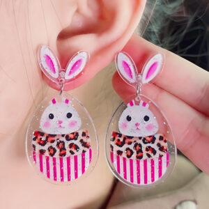 Wholesale Easter cartoon Easter egg bunny acrylic earrings