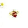 Wholesale Red Crown Heart Zircon Open Charm Ring