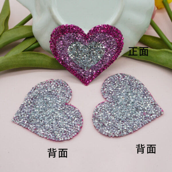 O1CN01Gtjevq2L65czt7g84_3283529642-0-cib Wholesale Gradient colored heart-shaped rhinestone embroidery DIY Patches