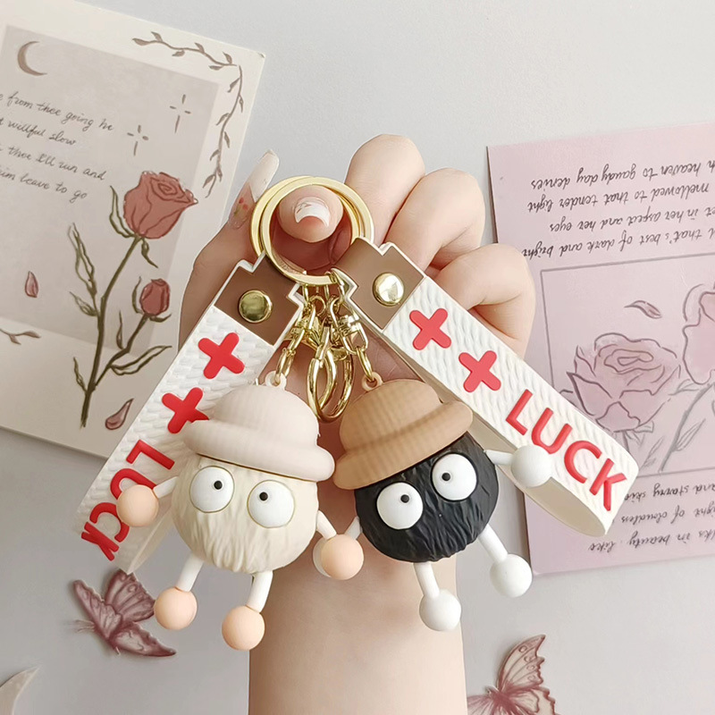 Wholesale Cartoon Resin Cute Little Soot Ball Keychain
