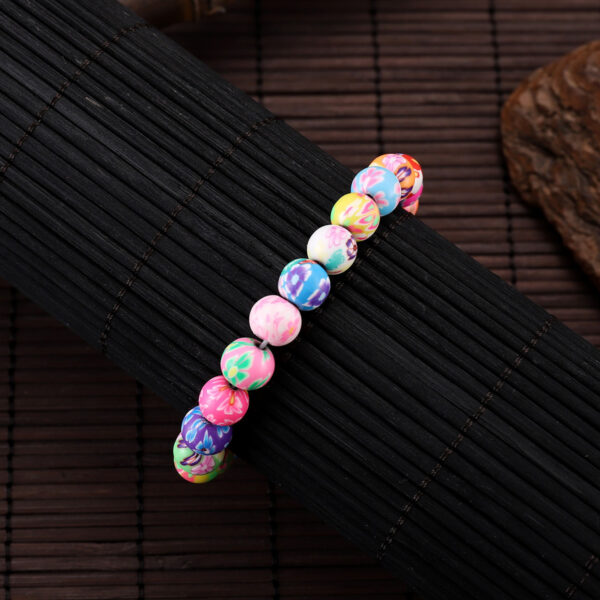 Wholesale Bohemian colorful sweet flower soft clay simple candy-colored bracelet