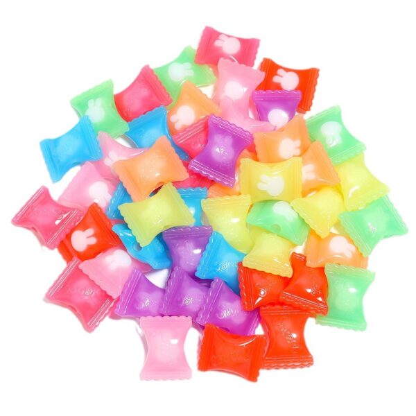 Wholesale 10pcs Jelly colored rabbit candy acrylic beads