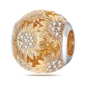 W-PAC214-electric gold sunflower beads
