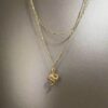 Wholesale Serpentine Fried Dough Twists Chain Layered Snake Pendant Necklace