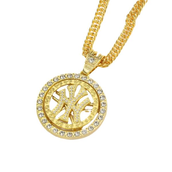 Wholesale Rotatable Clock and Diamond Personality Necklace