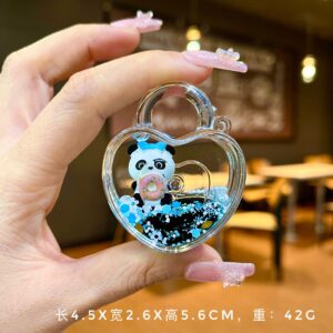 【Heart Lock】Snowy Panda / Quantity without keychain: 1 piece
