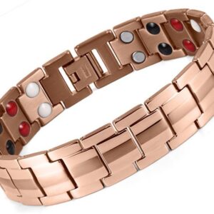Double row magnet bracelet rose gold