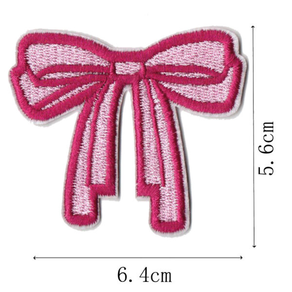 Wholesale Pink bow embroidery DIY Patches