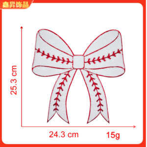Hot melt glue*red and white*bow*baseball bow*height 25.3*24.3cm