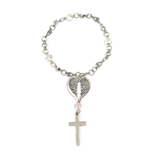 O1CN01H49QGe1nDFCO4R1Sb_2217270355055-0-cib Wholesale Diamond-studded heart chain angel wing cross keychain