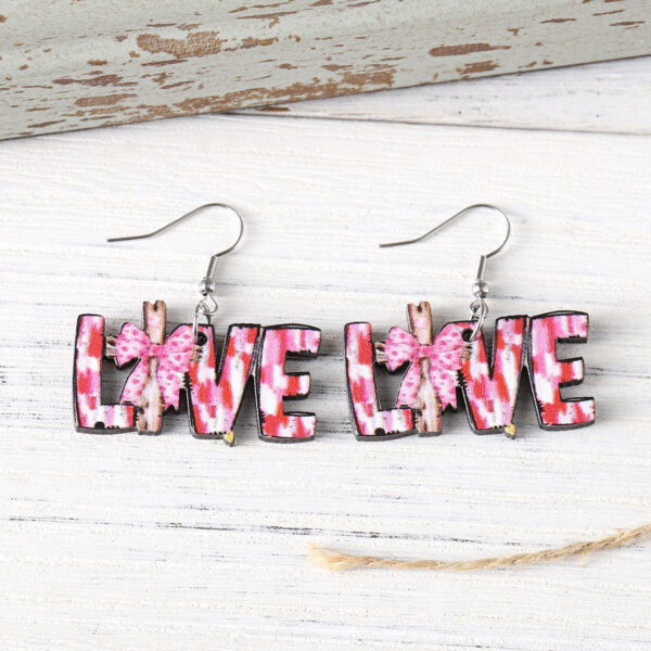 O1CN01H5x8WL1ZzQHd3H4o9_2214986983265-0-cib Wholesale Painted Bow Cross Love Pendant Earrings Wooden Double-Sided Earrings