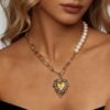 Wholesale Thorn Gold Love Pearl Cuban Chain Necklace