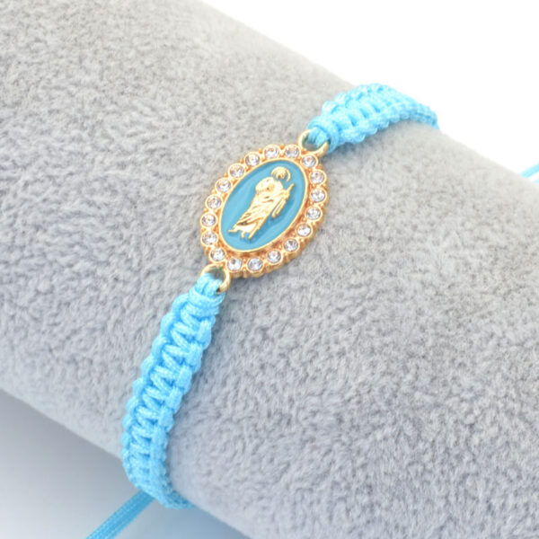 Wholesale Religion Diamond-encrusted Religious Our Lady Woven Bracelet